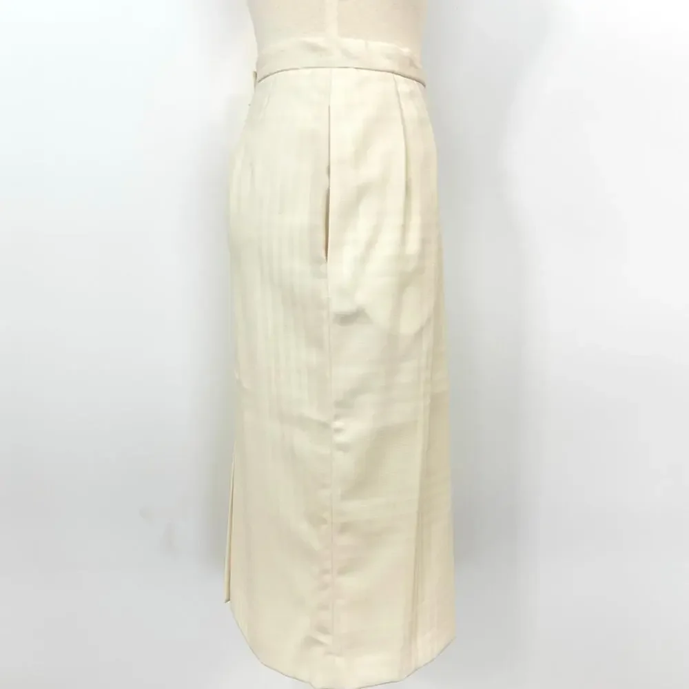 Christian Dior Suit 2pc Double Breasted Blazer and Skirt Cream 12 Vtg w/ Tags